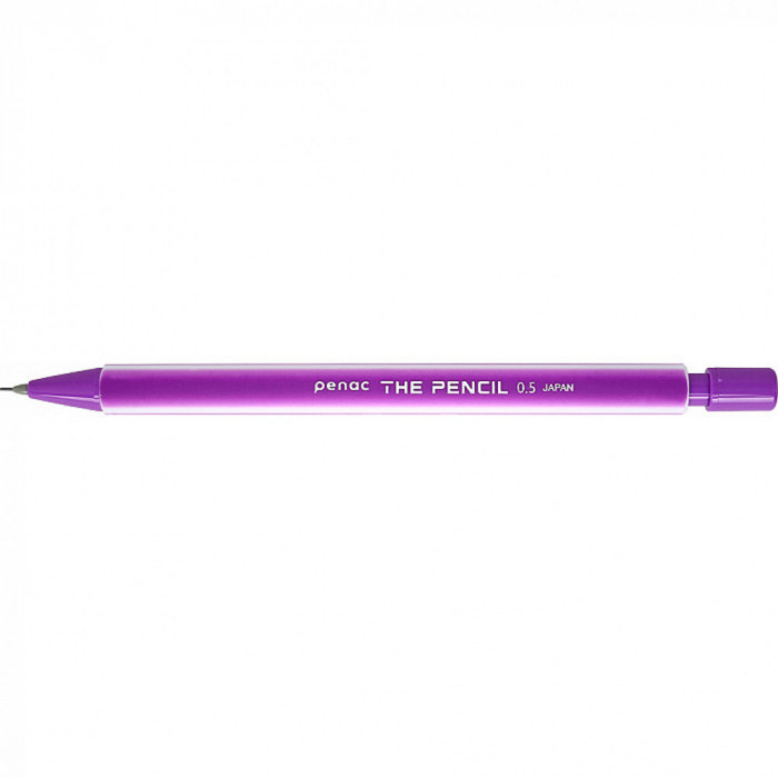 Creion Mecanic Penac The Pencil, Rubber Grip, 0.5mm, Varf Plastic - Corp Violet