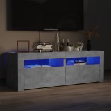 vidaXL Comodă TV cu lumini LED, gri beton, 120x35x40 cm