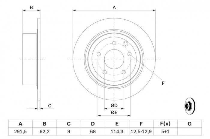 BOSCH 0 986 479 C60 Disc frana