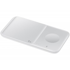 Incarcator Retea Wireless Samsung Duo EP-P4300, Pentru Telefon / Ceas / Casti QI, Fast Wireless, 9W, Varianta cu Incarcator Priza, Alb, Resigilat
