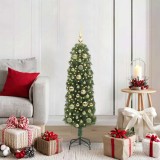 vidaXL Brad de Crăciun artificial Verde 120 cm PVC și oțel și plastic 3394925