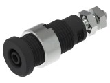 Conector banană 2mm negru cu şurub M3 nichelat ELECTRO-PJP