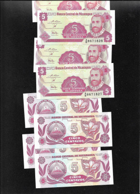 Nicaragua 5 centavos de cordoba 1991 unc pret pe bucata foto