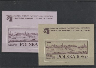 Expozitia filatelica mondiala 1973 ,ambele colite ,Polonia. foto