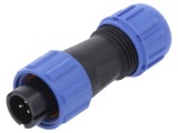 Conector circular tată IP68, 3 pini, 5A, 180V