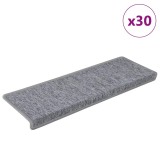 vidaXL Covorașe pentru scări, 30 buc., 65x21x4 cm, gri deschis, cu margini dreptunghiulare