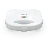 Sandwich-maker Tesla SM100W, 750W, placi antiaderente, indicator luminos, alb