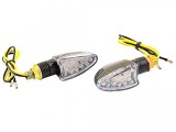 Semnalizari Moto LED Revo Carbon Oval, Brat Scurt, Omologare E11, 12V, M10