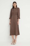 Bruuns Bazaar rochie Acacia Clarena culoarea bej, midi, dreaptă