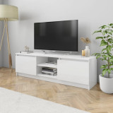 Comoda TV, alb extralucios, 120 x 30 x 35,5 cm, PAL GartenMobel Dekor, vidaXL