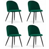 Set 4 scaune bucatarie/living, Artool, Bello, catifea, metal, verde, 46x42.5x76.5 cm GartenVIP DiyLine