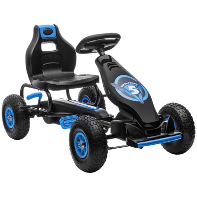 HOMCOM Go kart cu pedale pentru copii, Go kart de curse cu scaun reglabil, cauciucuri gonflabile, amortizor | AOSOM RO foto