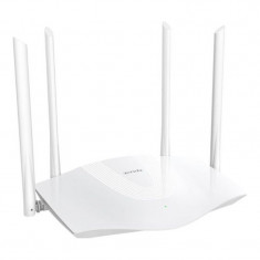 Router wireless Tenda, Dual-Band, 574 + 1201 Mbps, 4 antene, adaptor, Alb foto
