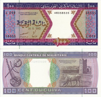 MAURITANIA 100 ouguiya 2002 UNC!!! foto