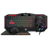 Kit gaming tastatura + mouse + casti + mousepad Gamdias Poseidon M2 RGB Black