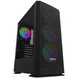 Carcasa aqirys gacrux rgb mid tower argb negru tempered glass sloturi expansiune 7 drive bays: