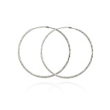 Cercei din argint 925, cercuri &icirc;nguste cu crestături &icirc;n diagonală, 40 mm