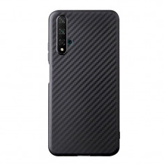 Husa Huawei Nova 5T textura carbon negru TPU foto