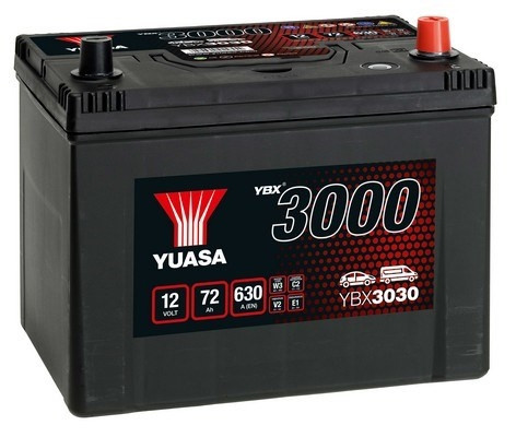 Baterie Yuasa 12V 72AH/630A YBX3000 SMF (R+ Standard) 260x174x225 B00 (pornire)