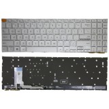 Tastatura Laptop, Asus, VivoBook 15 E1504F, E1504FA, E1504FAB, E1504G, E1504GA, iluminata, argintie, layout US