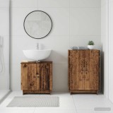Cumpara ieftin Set de dulapuri pentru baie, 2 piese EDE Lemn vechi