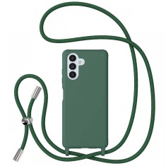 Lemontti Husa Silicon cu Snur Samsung Galaxy A13 5G Verde (protectie 360&deg;, material fin, captusit cu microfibra)