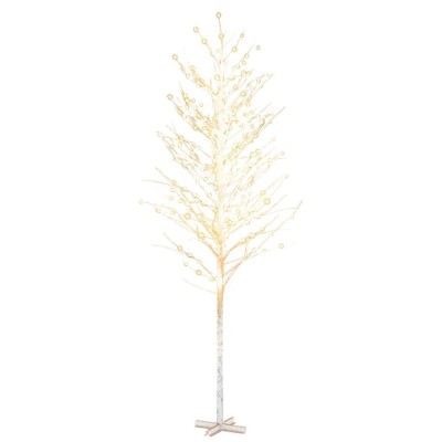 Mesteacan cu LED, alb, 672 LED-uri alb calde, 400 cm foto