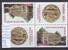 2001 100 de ani de la inag. Palat Post. Tete Beche Tip 1 LP1575 MNH Pret 5+1Lei, Arhitectura, Nestampilat