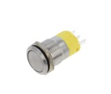 Buton push iluminat fara mentinere, 5A 250V AC, 19mm, IP65, metalic, 3 pini, FLM19-FJ-1-XX000-S11M3