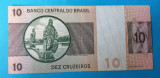10 Cruzeiros nedatata anii 1970 Bancnota veche Brazilia