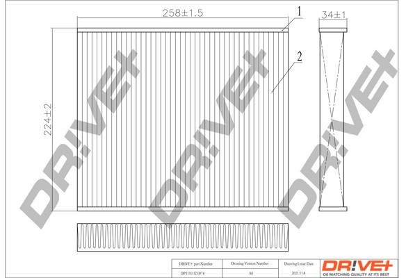 Dr!ve+ DP1110.12.0074 Filtru, aer habitaclu