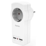 Adaptor priza Hama 83273, 2x USB, Alb