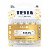 Set 4 baterii alcaline mangan fara mercur LR6 AA 1.5 V nereincarcabila, Tesla