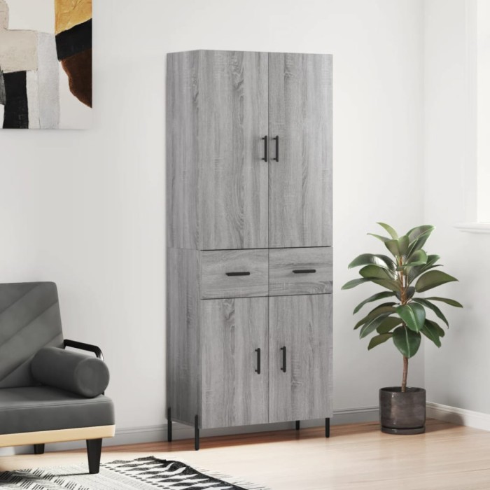 vidaXL Dulap &icirc;nalt, gri sonoma, 69,5x34x180 cm, lemn compozit