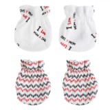 Set Mănuși Bebe, Bumbac, Multicolor, Mesaj &Ccedil;&times;I Love Mum &amp; Dad&Ccedil;Ł, 2 Perechi, Oem