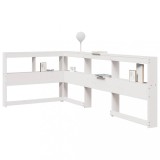 vidaXL Bibliotecă tăblie &icirc;n formă de L, alb, 90 cm, lemn masiv de pin 859290
