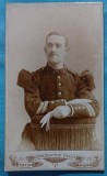 Fotografie tip CDV, Subofiter francez in uniforma de ceremonie, inceput de secol XX