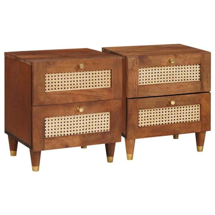 Mese de noptieră cu sertar 2 pcs 40 x 33.5 x 46 cm