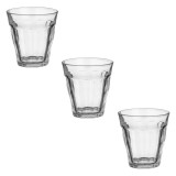 Set 3 Pahare Scurte din Sticlă Transparentă pentru Vin, 150 ml, Formă Triunghiulară, CMCLASS