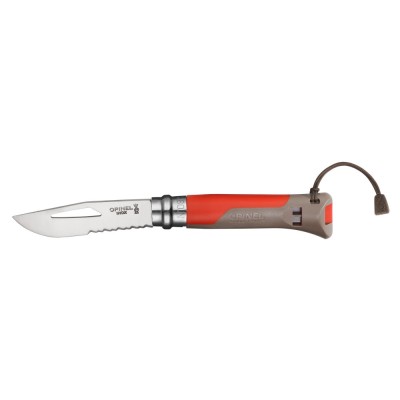 Cutit de buzunar cu fluier N&amp;deg;08, inox, 8,5 cm, &amp;quot;Outdoor&amp;quot;, Red - Opinel foto