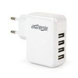 Alimentator retea 220V universal, 4 x USB, maxim 3.1A, alb