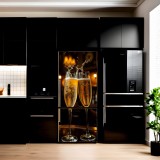 Autocolant decorativ frigider 200x90 cm &acirc; folie imprimat&Auml; color, model &Egrave;ampanie, autoadeziv&Auml;, recondi&Egrave;ionare mobilier
