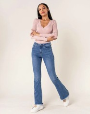 Blugi Dama Evazati BoatCut Nina Carter Albastri P218-5A M10