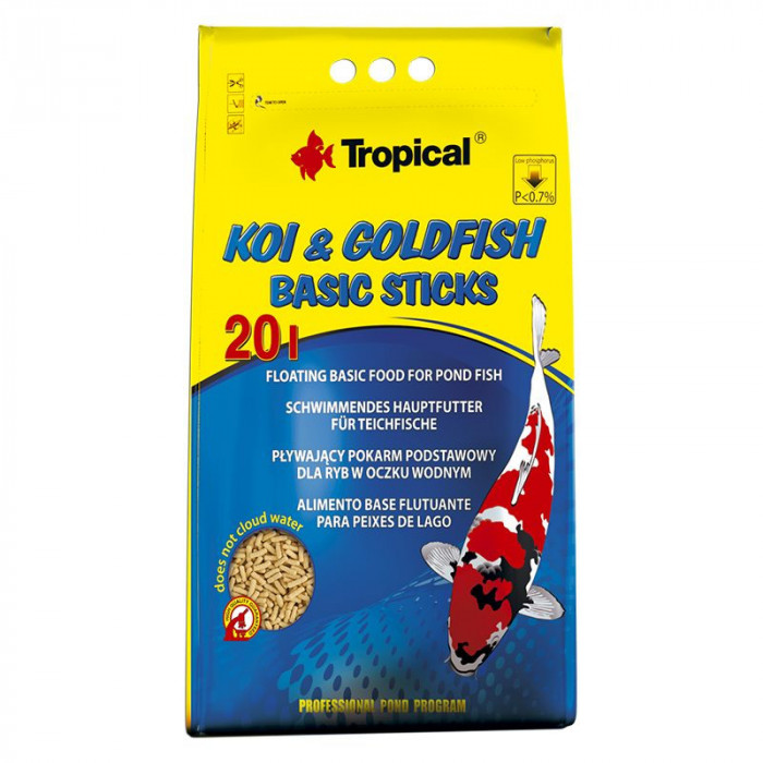 TROPICAL Koi goldfish basic sticks 20L