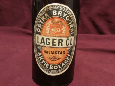 Vintage / Design - Sticla veche de bere cu eticheta si dop ceramic / Lager ol ! foto