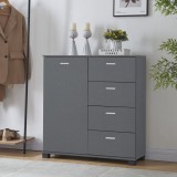 Dulap pantofi, en.casa, PXFF-3564 Dobritz, 84 x 80 x 28 cm, pal, gri inchis, cu 1 usa si 4 sertare HausGarden Leisure