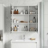 vidaXL Dulap cu oglindă pentru baie cu raft Alb 60 x 14,5 x 70 cm 889055