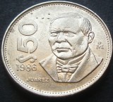 Moneda exotica 50 PESOS - MEXIC, anul 1986 *cod 3476, America Centrala si de Sud