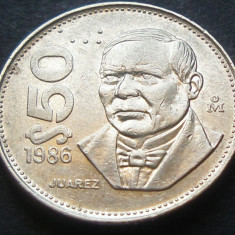 Moneda exotica 50 PESOS - MEXIC, anul 1986 *cod 3476