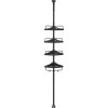 SONGMICS Etajera colt dus, 4 rafturi, inaltime reglabila 85-305 cm, otel si plastic PP, negru Household NewTrend